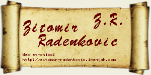 Žitomir Radenković vizit kartica